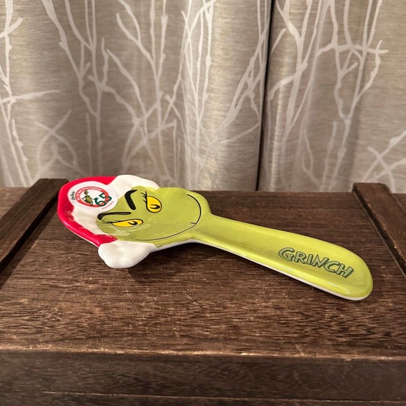GRINCH XMAS CHRISTMAS HOLIDAY CERAMIC HOME DECOR KITCHEN SPOON REST NEW - Picture 2 of 3